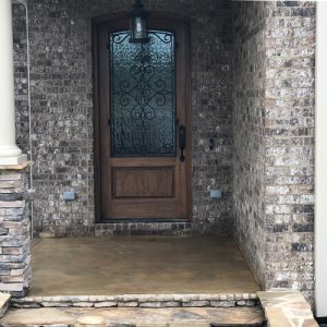 stained concrete on front porch