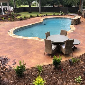 stained concrete pool deck