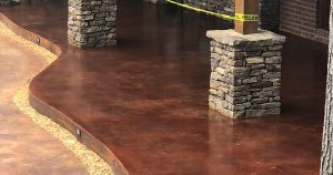 stained concrete patio in Amory ms