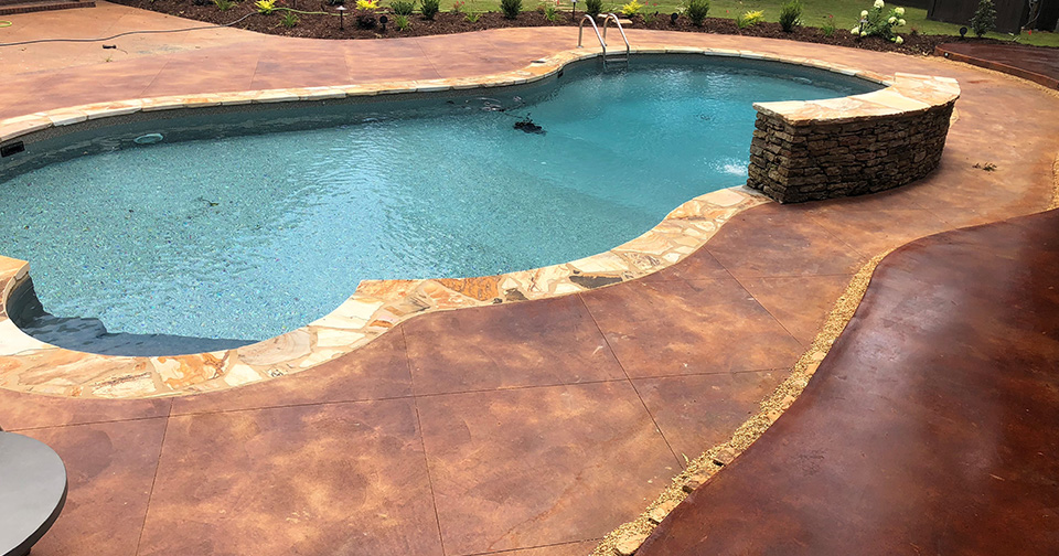 stained pool deck in Amory Ms
